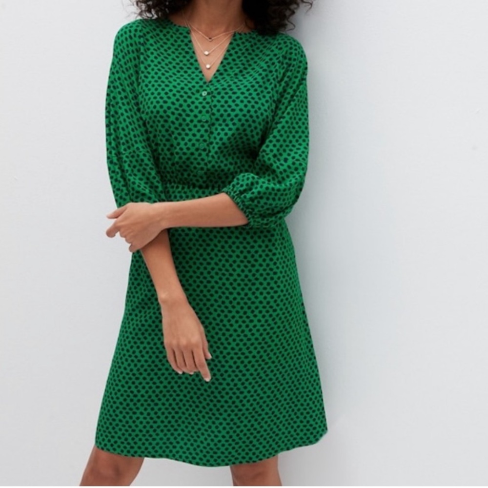 NWT Green Print Banana Republic Dress -Size XS